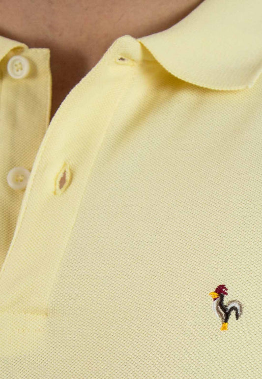 Yellow short-sleeved polo shirt