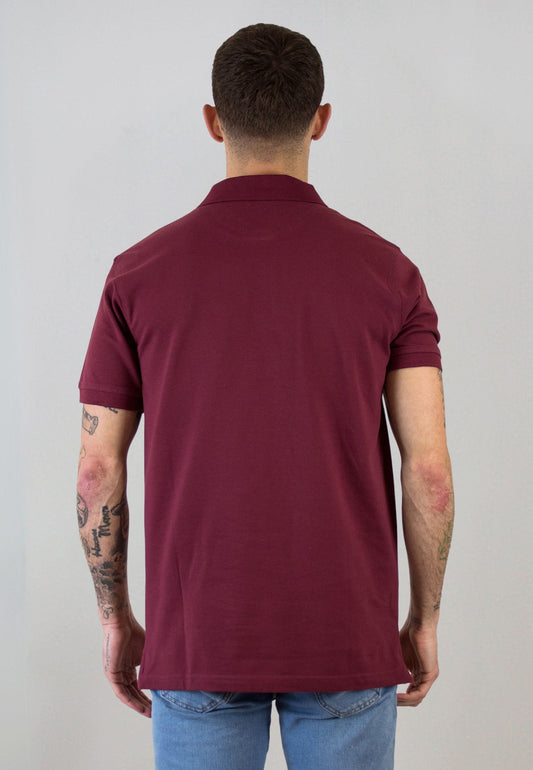 Polo granate de manga corta