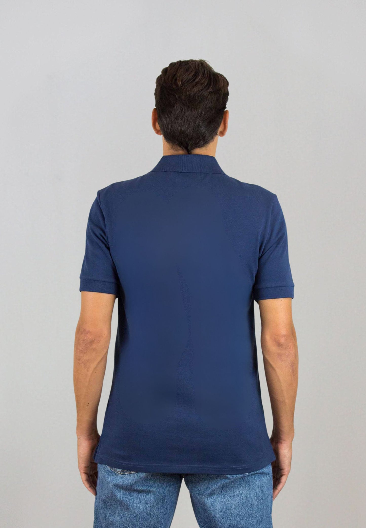 Polo petróleo de manga corta