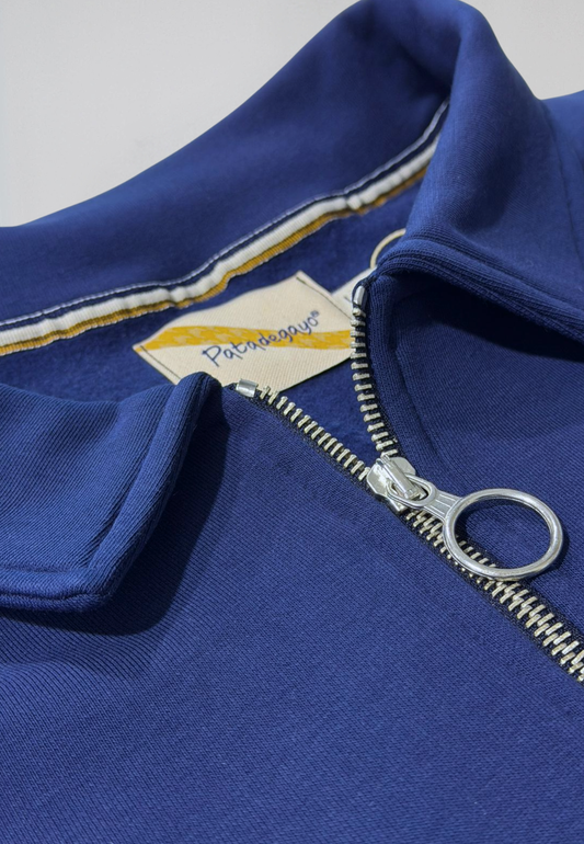 Sudadera cuello polo marino
