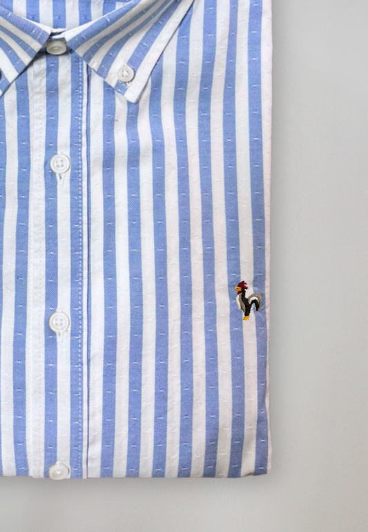 Camisa en estructura de rayas celestes