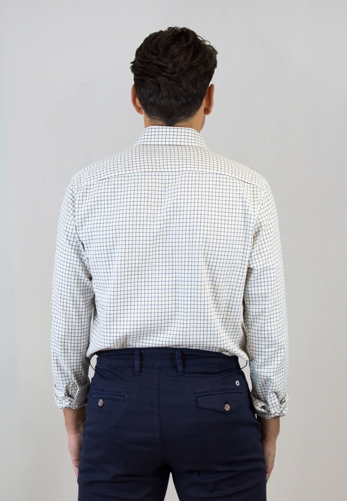 Camisa de cuadro en tinte crudo