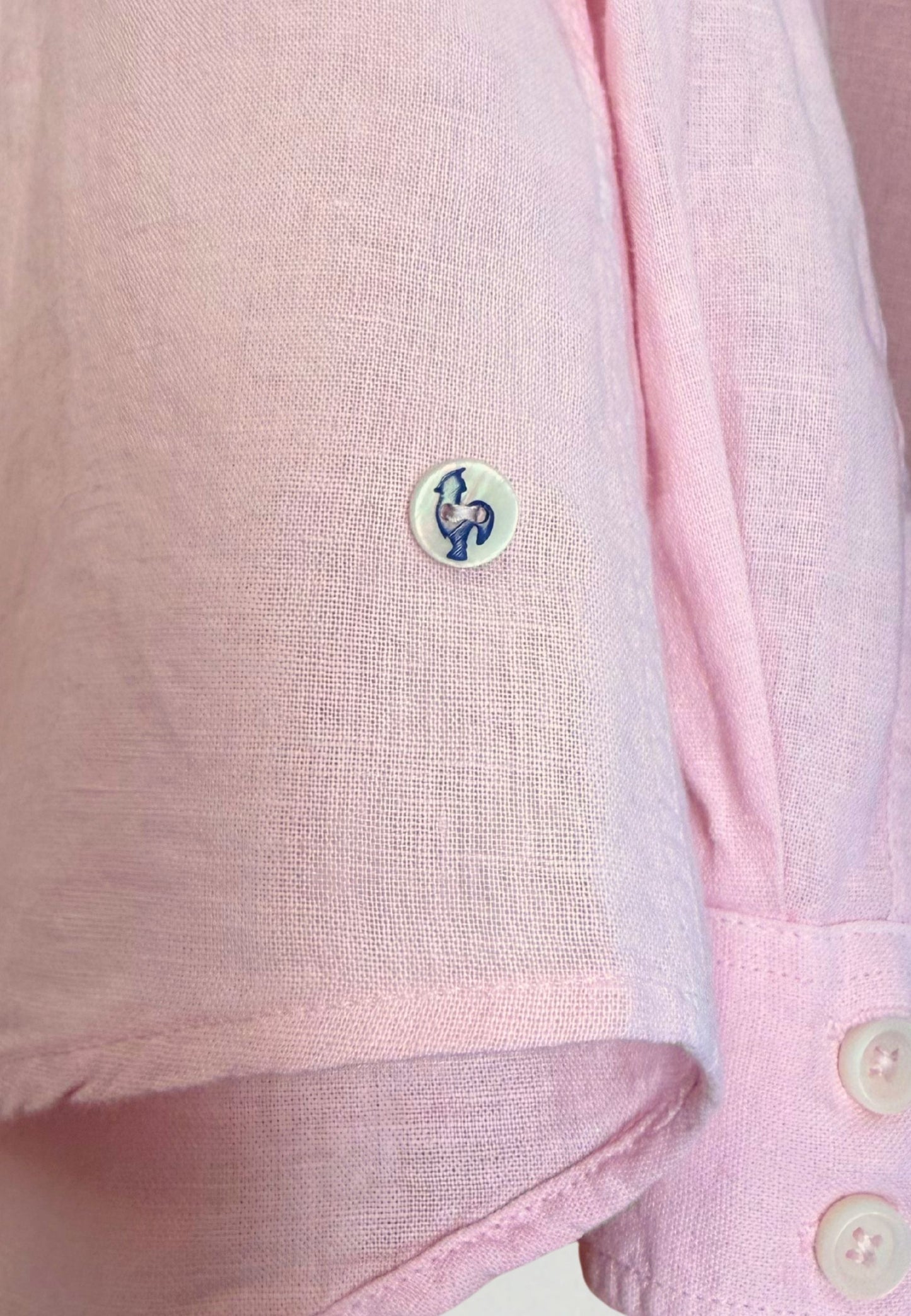 Camisa rosa de lino mujer