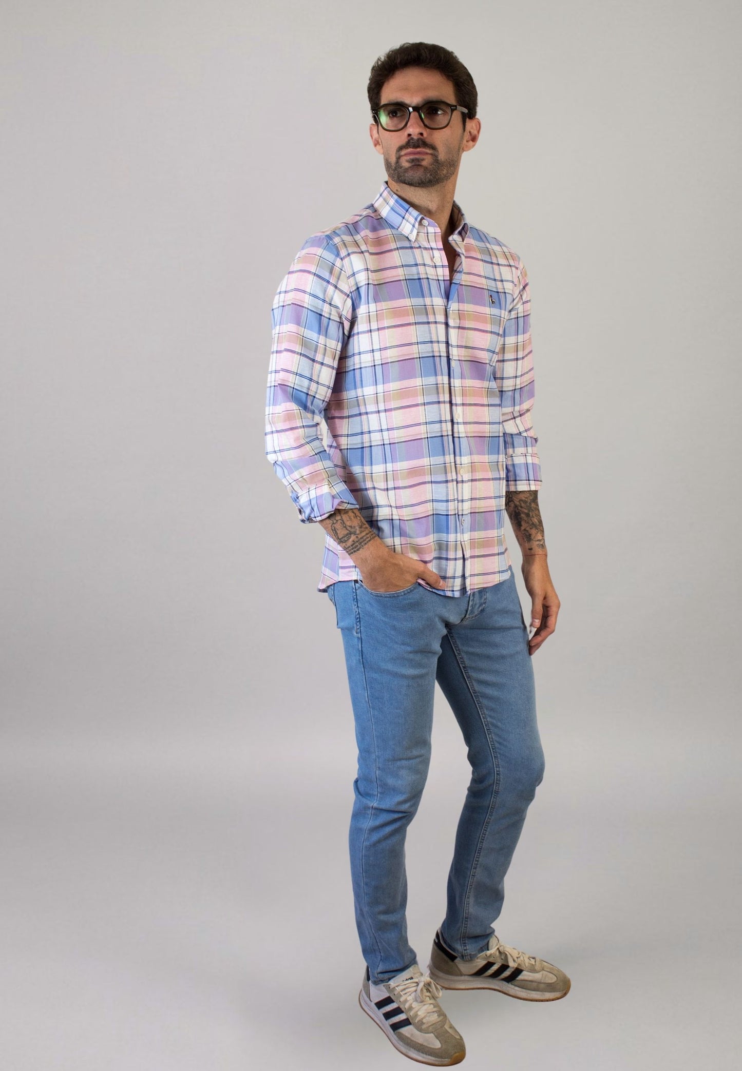 Chemise vichy bleu clair