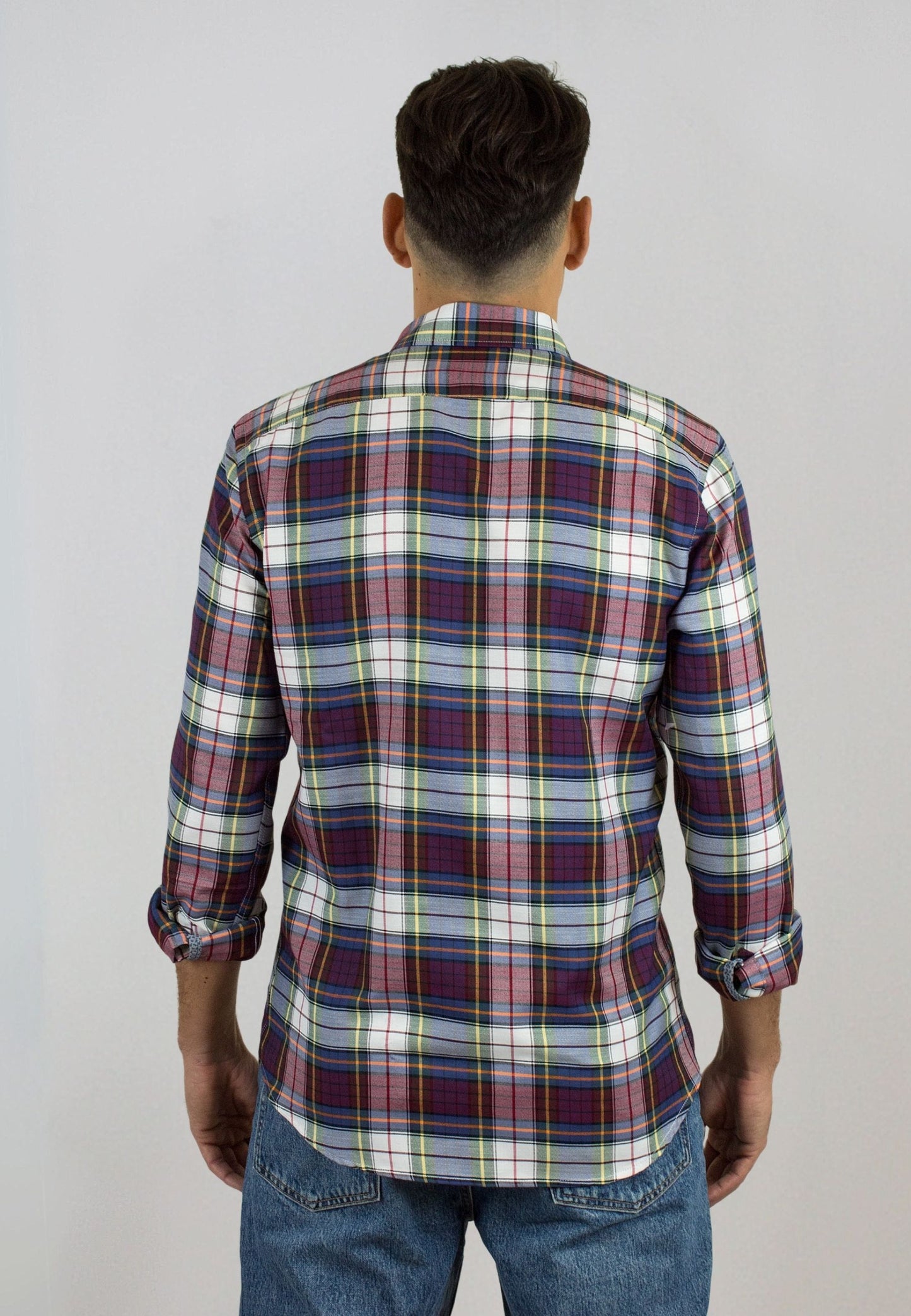 Camisa de cuadros grana