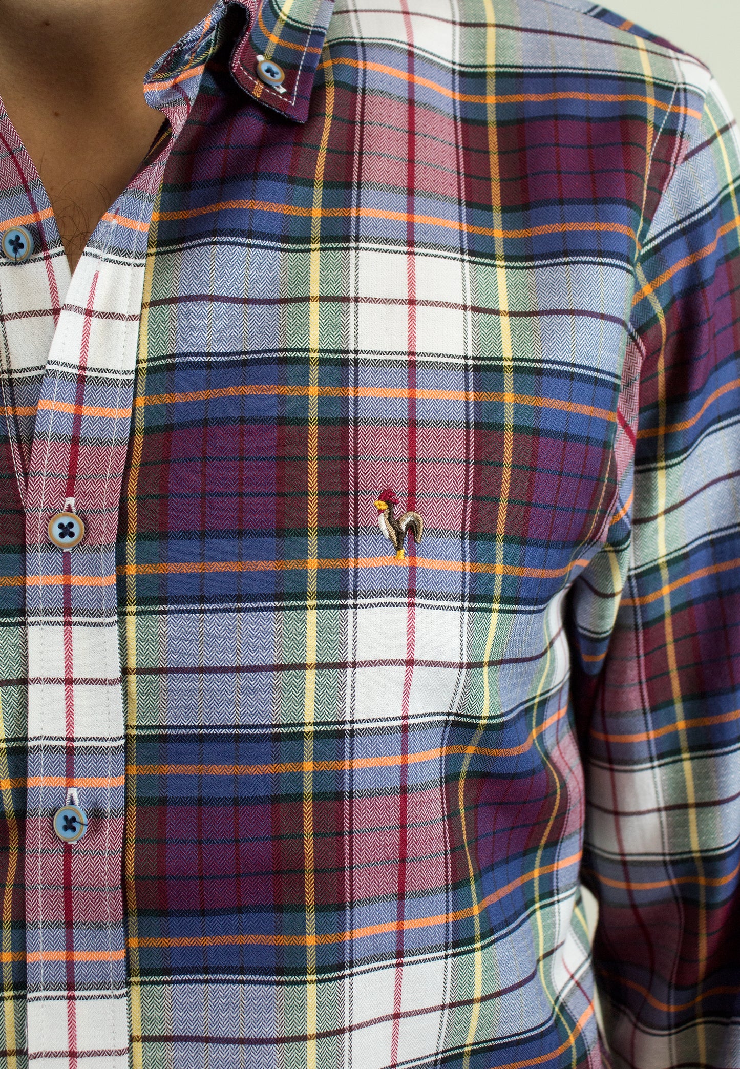 Camisa de cuadros grana