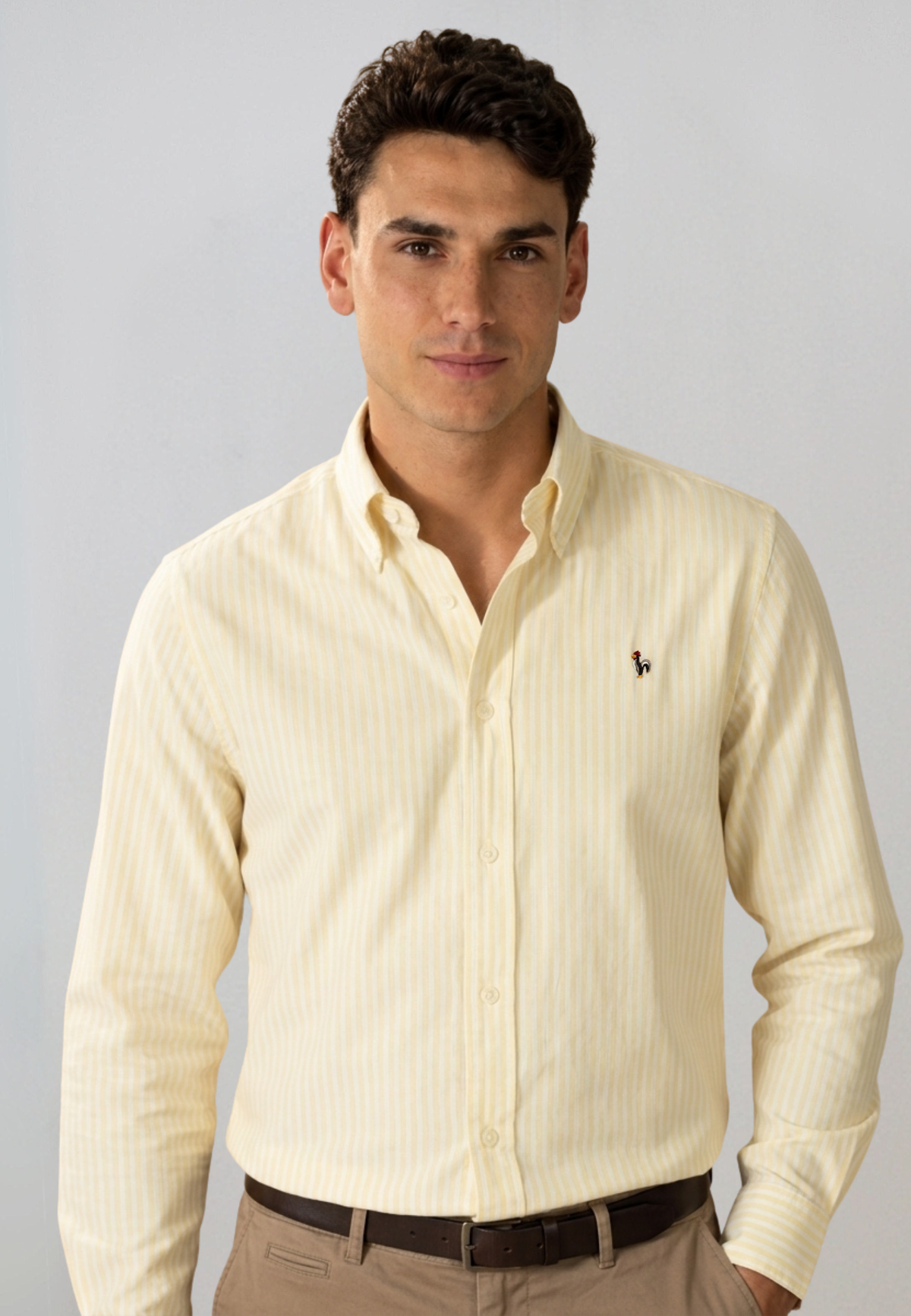 Chemise Oxford à rayures vert foncé