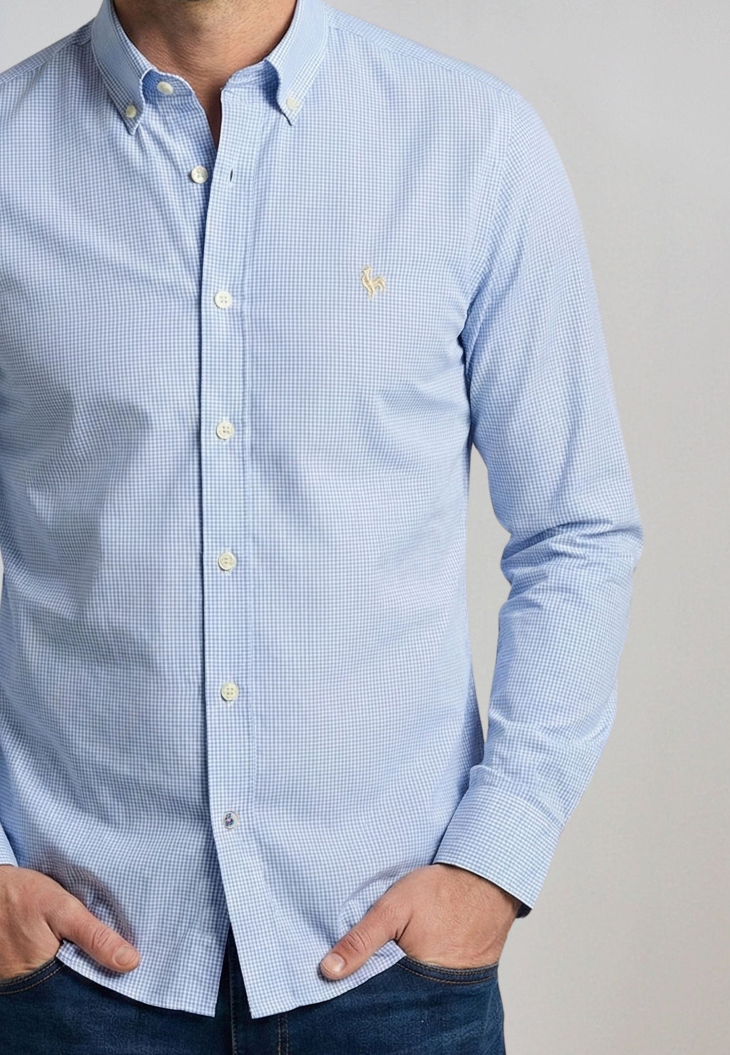 Light blue gingham shirt