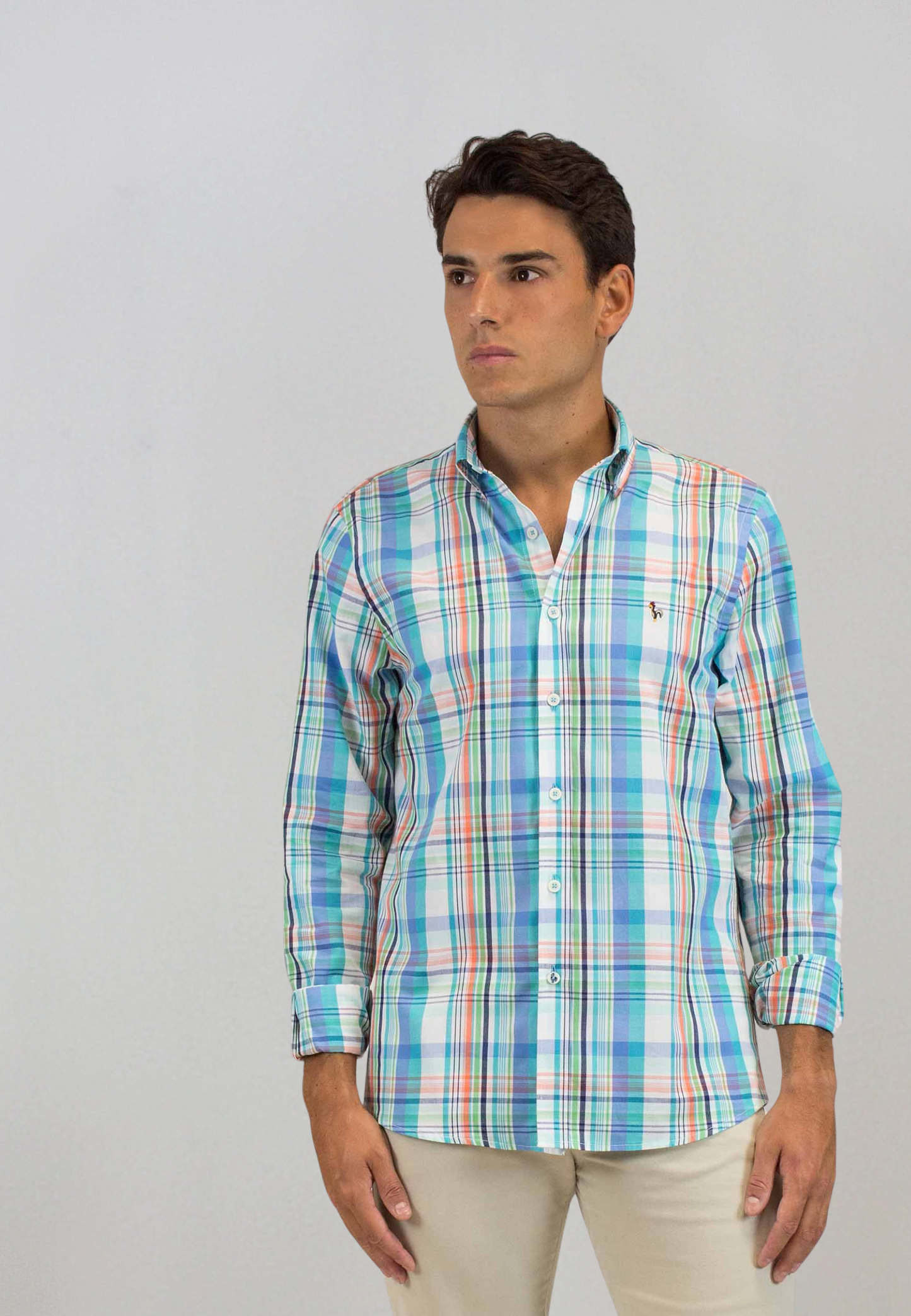 Green gingham shirt