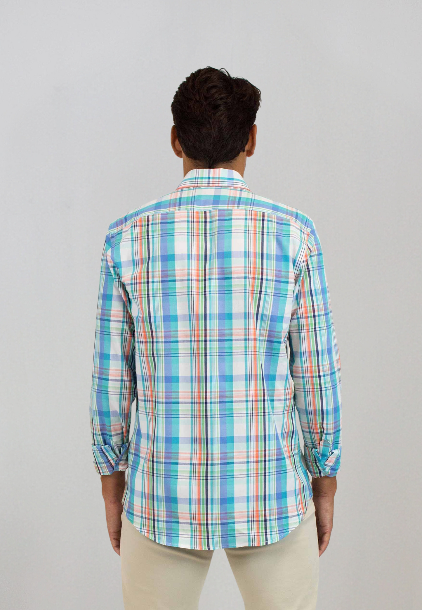 Green gingham shirt
