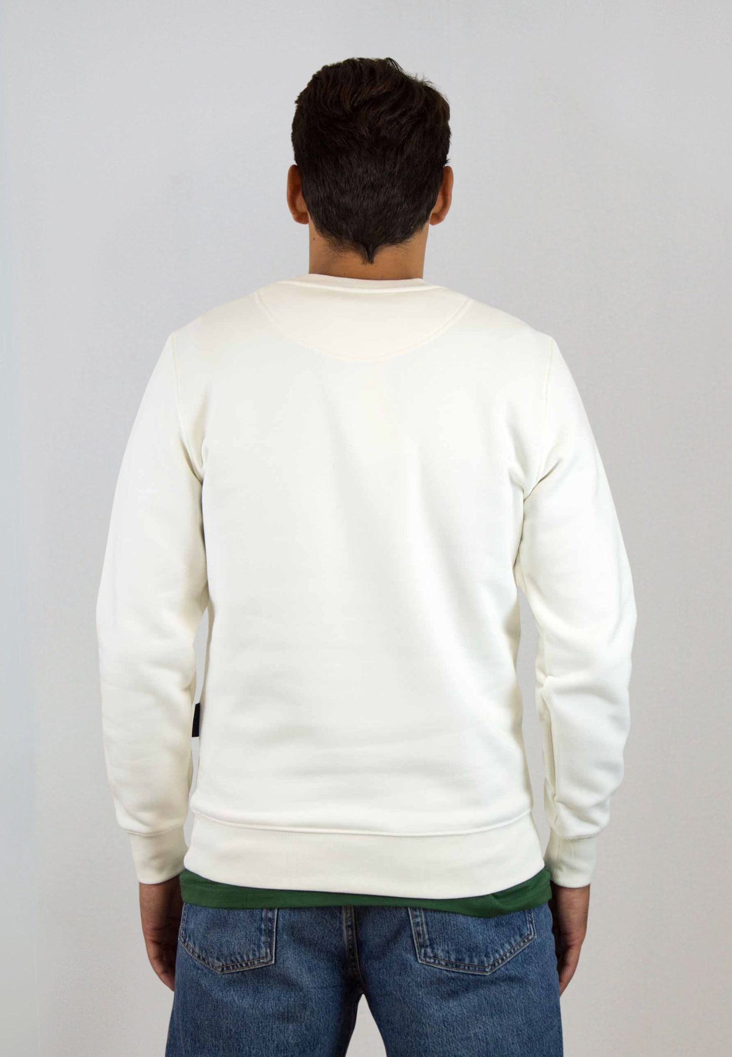 Sudadera cruda con perfil bordado
