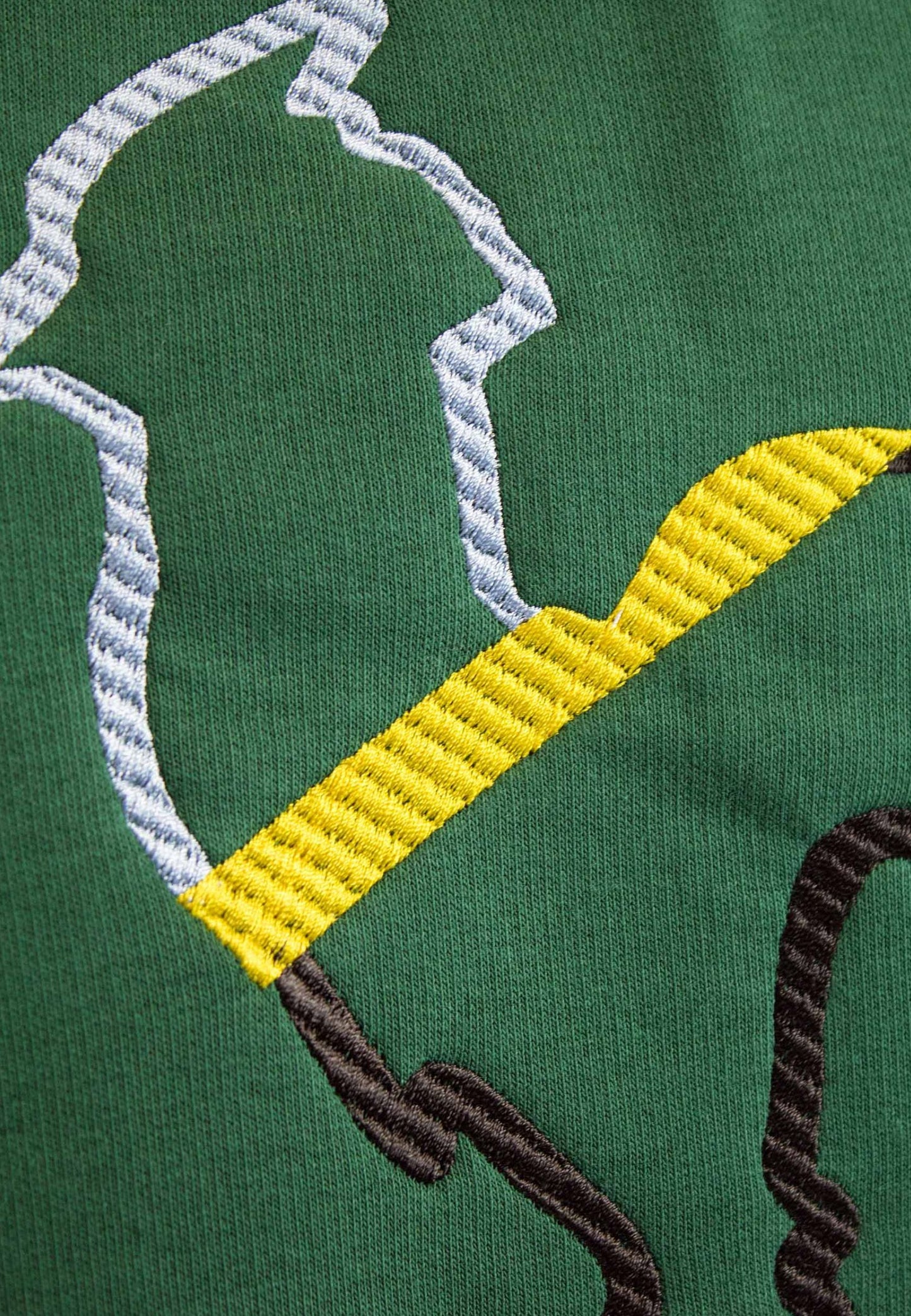 Sudadera verde con perfil bordado