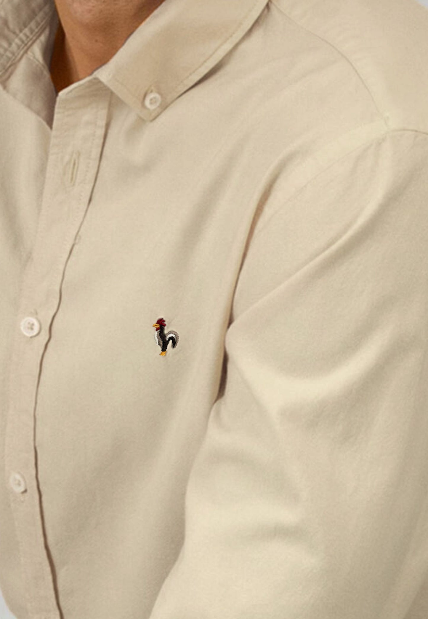 Camisa oxford lavado beige