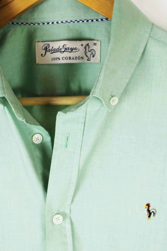 Green washed oxford shirt