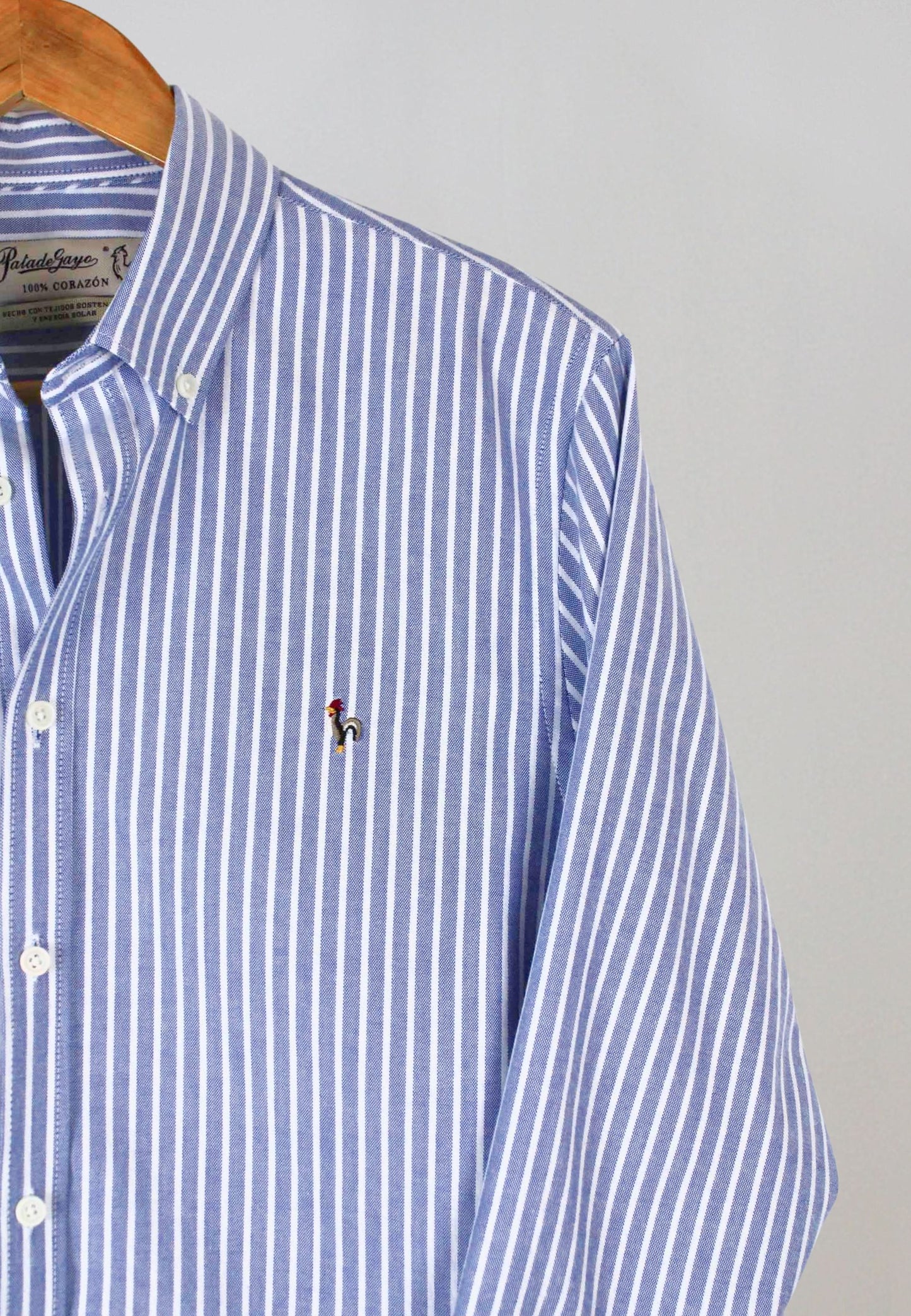 Camisa oxford de rayas anchas marino