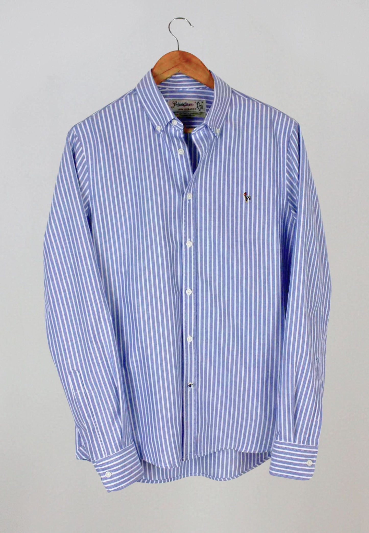 Camisa oxford de rayas anchas marino