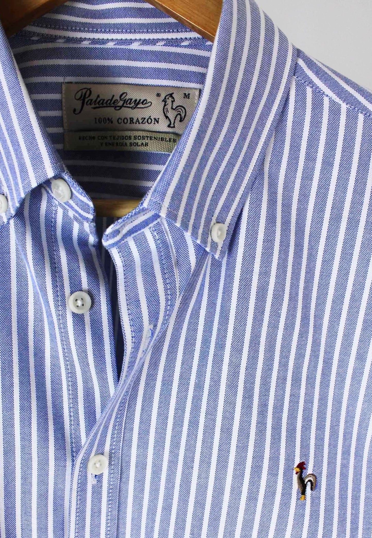 Camisa oxford de rayas anchas marino