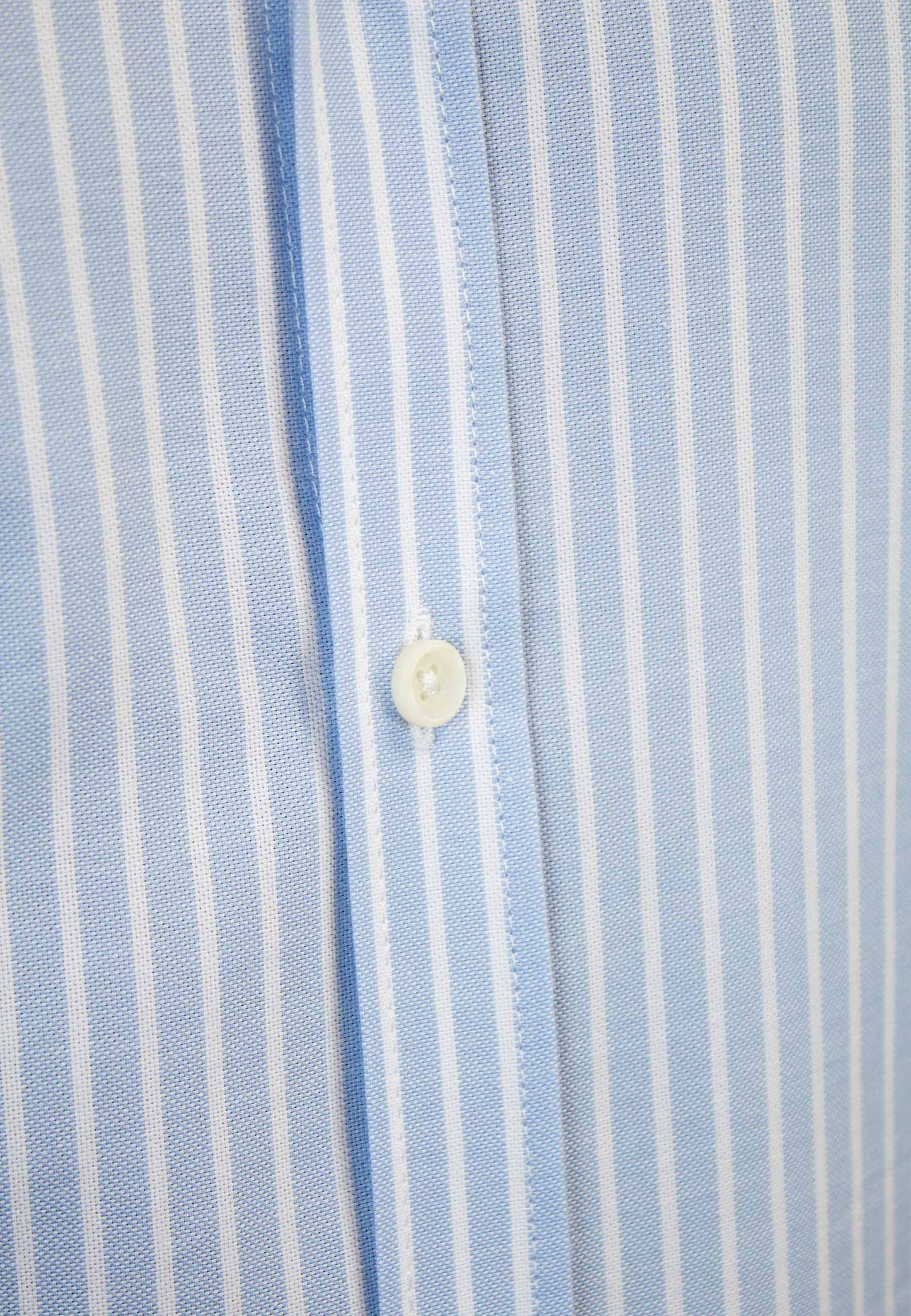 Camisa oxford de rayas anchas celeste