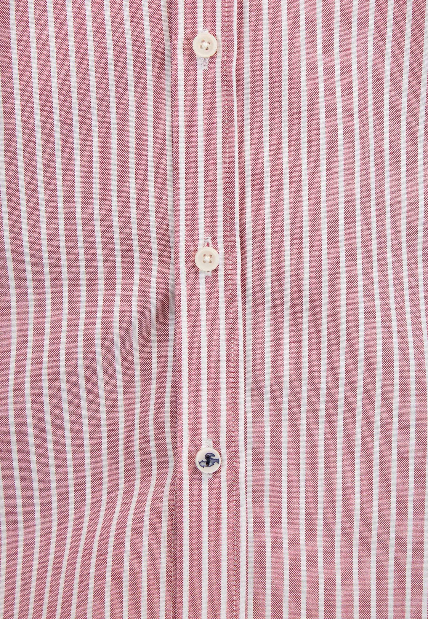 Camisa oxford de rayas anchas granate