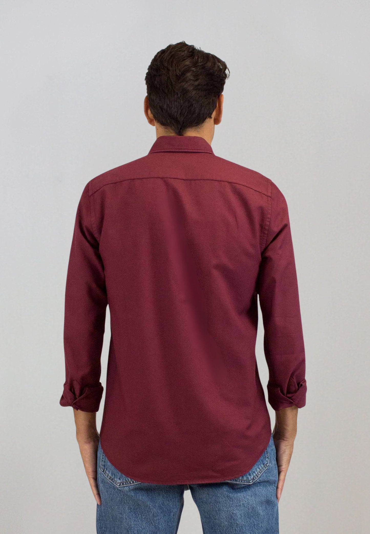 Camisa de algodón reciclado granate