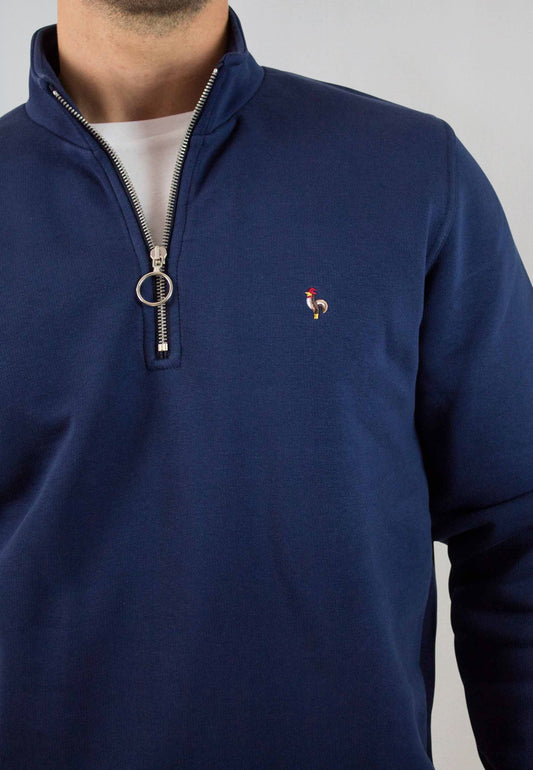 Sudadera de media cremallera marino
