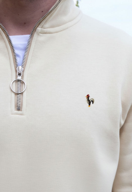 Sudadera de media cremallera nude