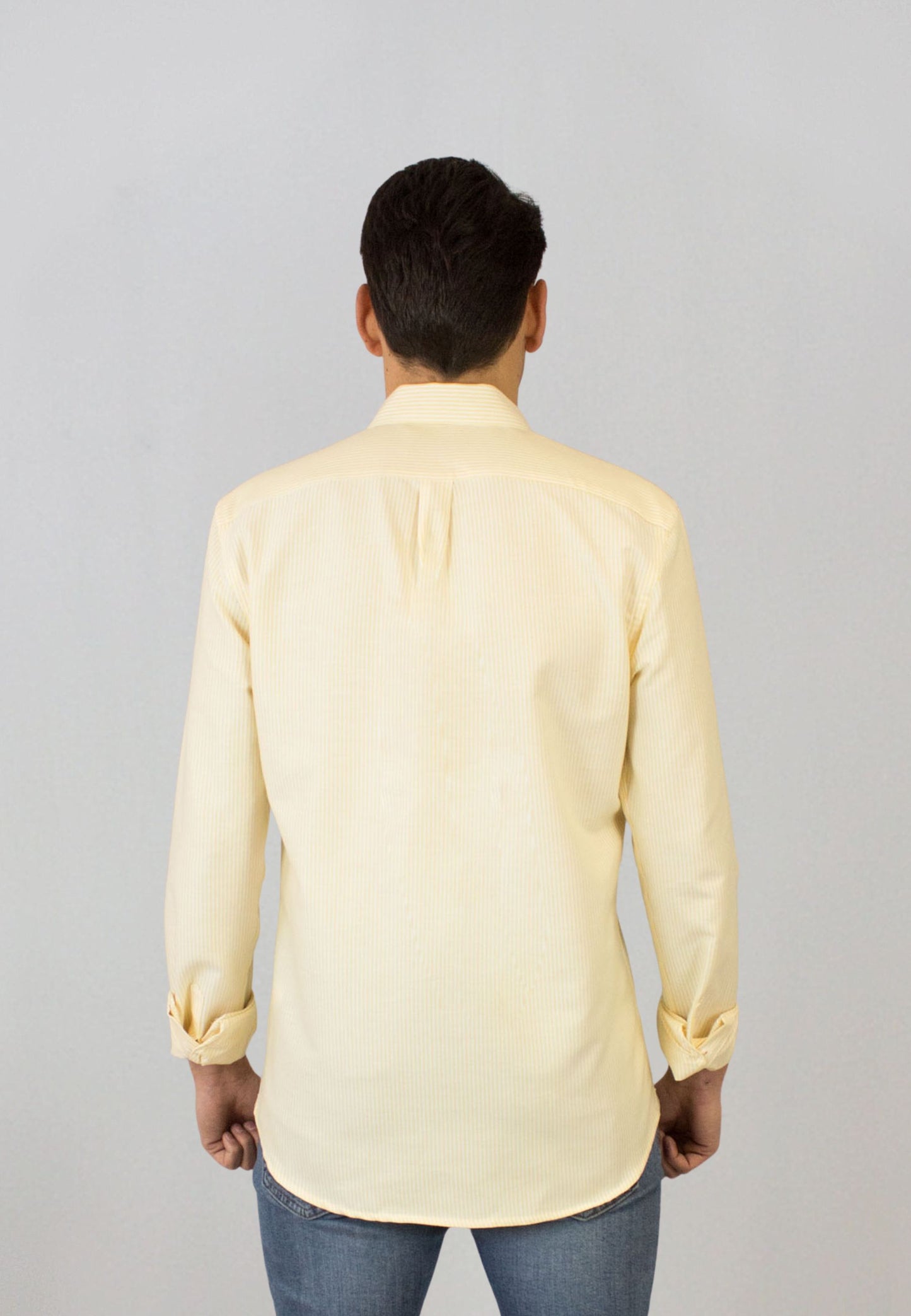 Camisa oxford de rayas amarillo