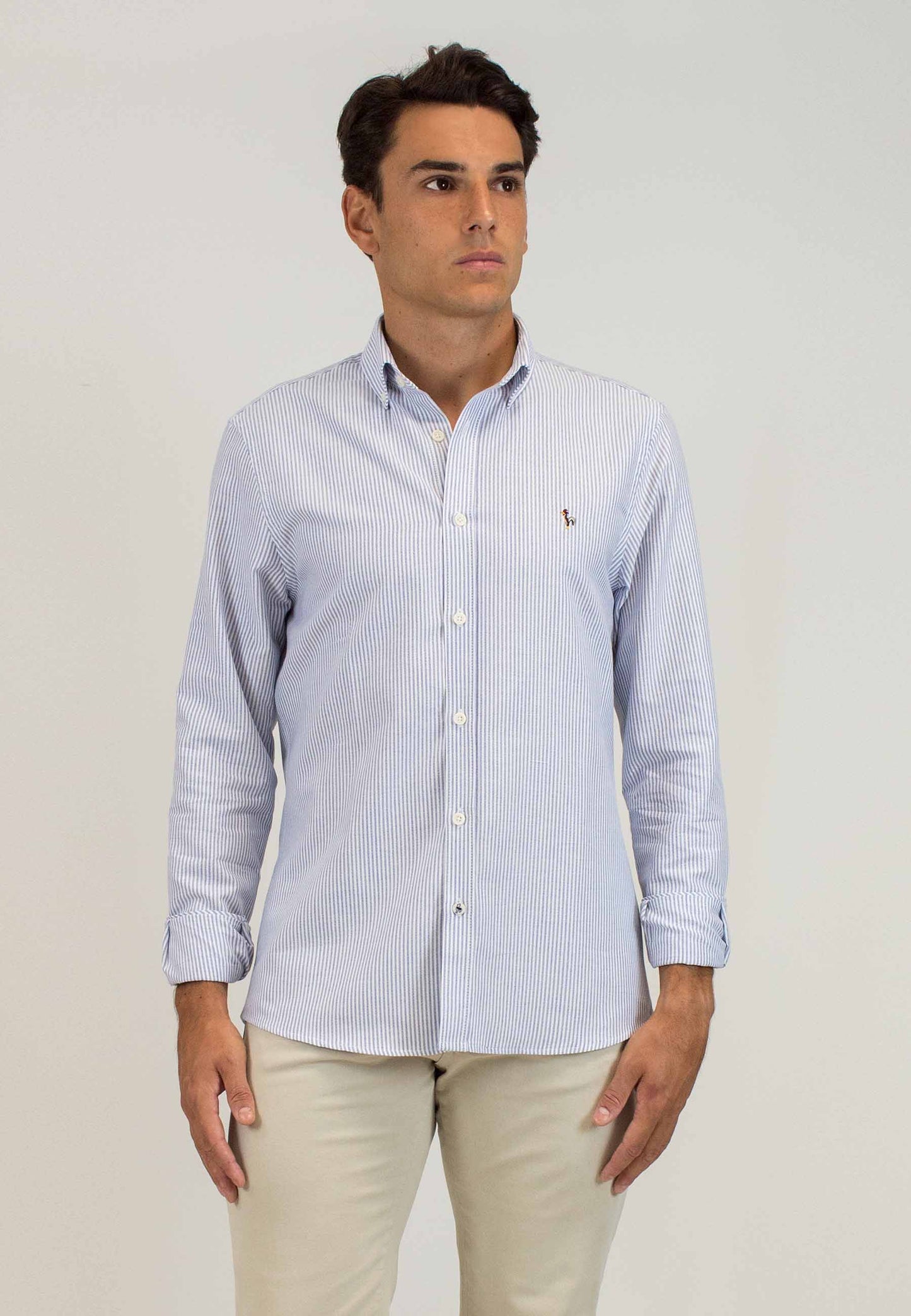 Camisa oxford de rayas marino