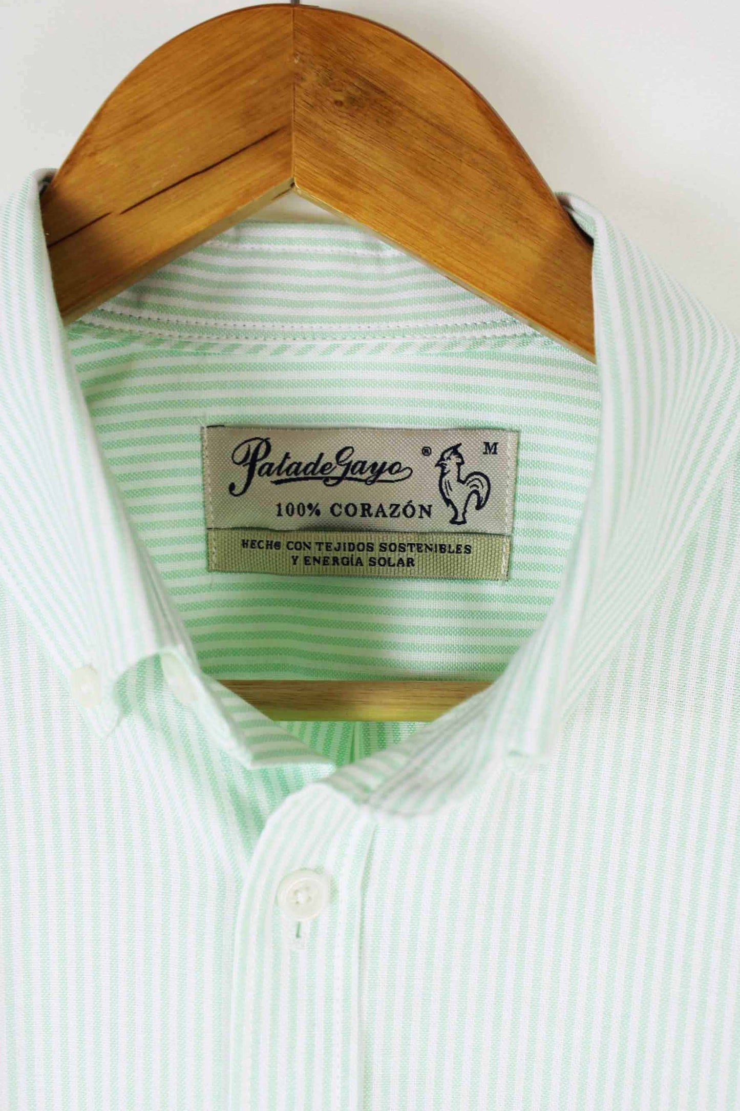 Camisa oxford de rayas manzana