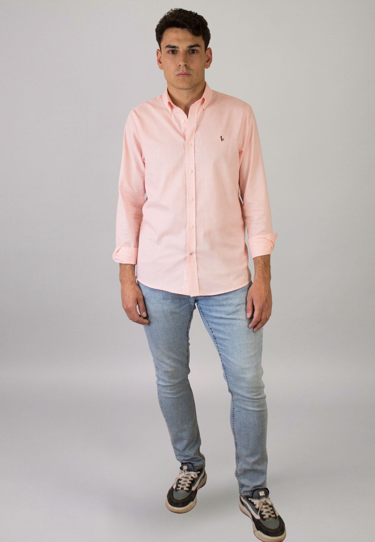 Chemise Oxford délavée bleu clair
