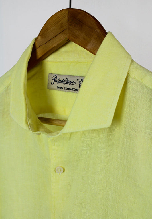 Camisa de lino amarillo italiano