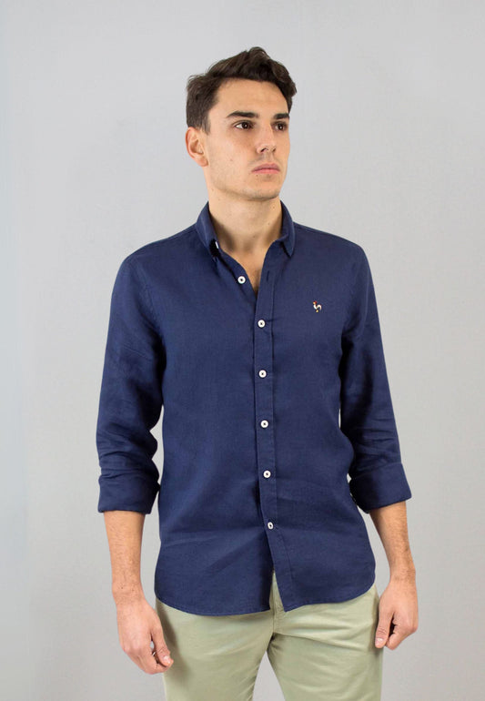 Camisa de lino marino italiano