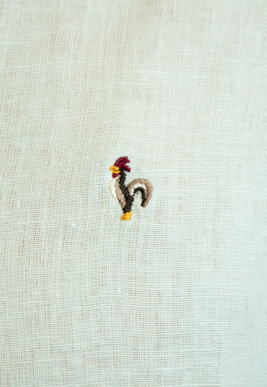 Camisa de lino agua cuello mao