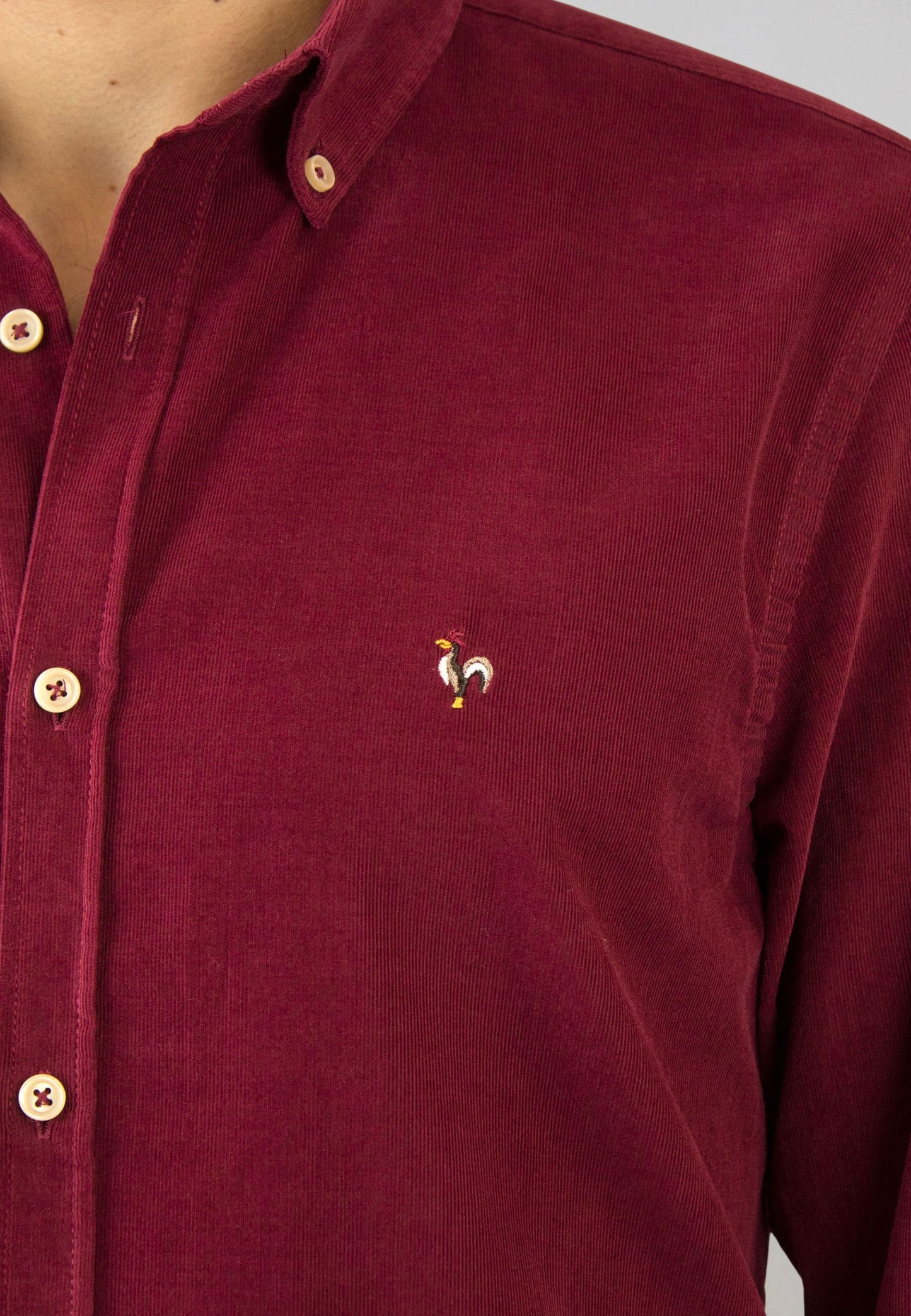 Camisa de micro pana granate