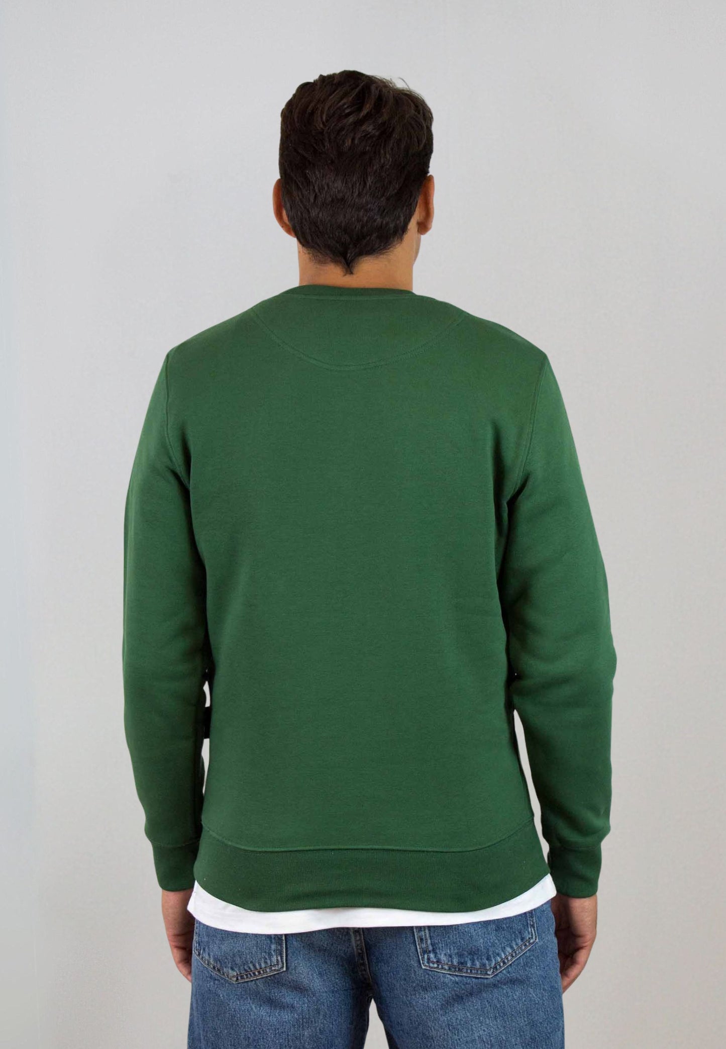 Sudadera verde con bordado mediano