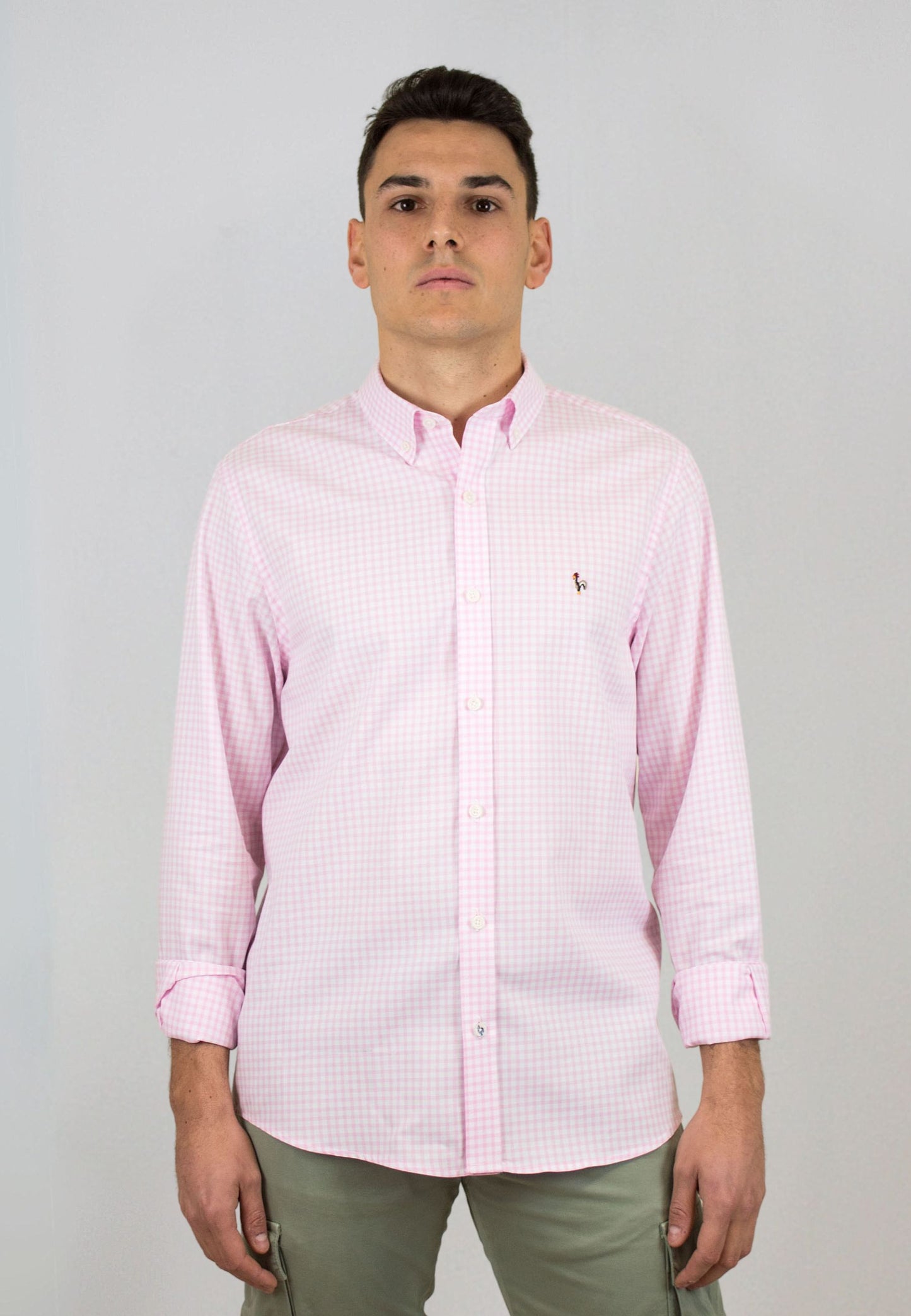 Camisa de cuadros vichy rosa