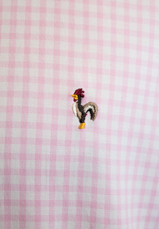 Chemise à carreaux roses