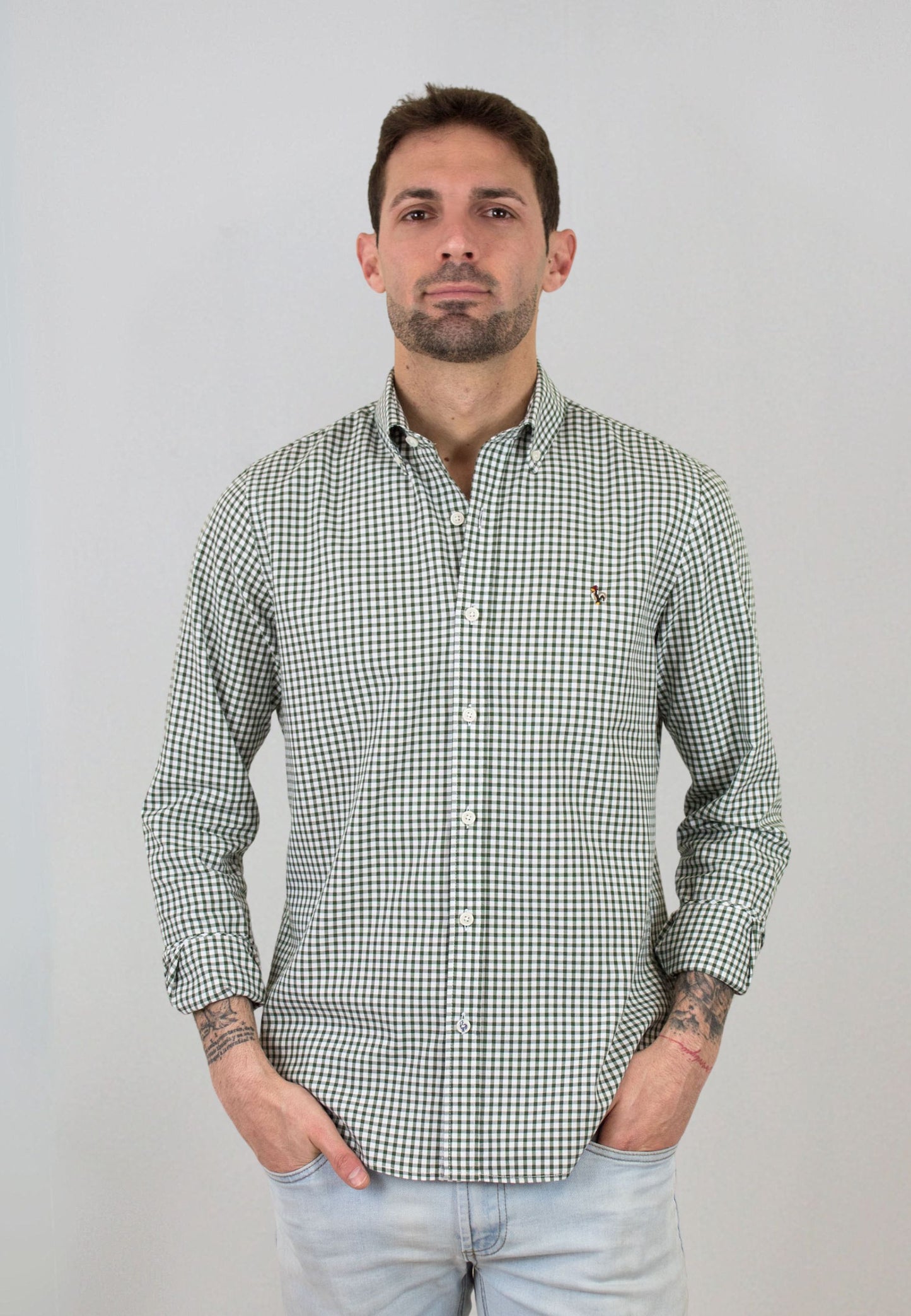 Camisa de cuadros vichy verde