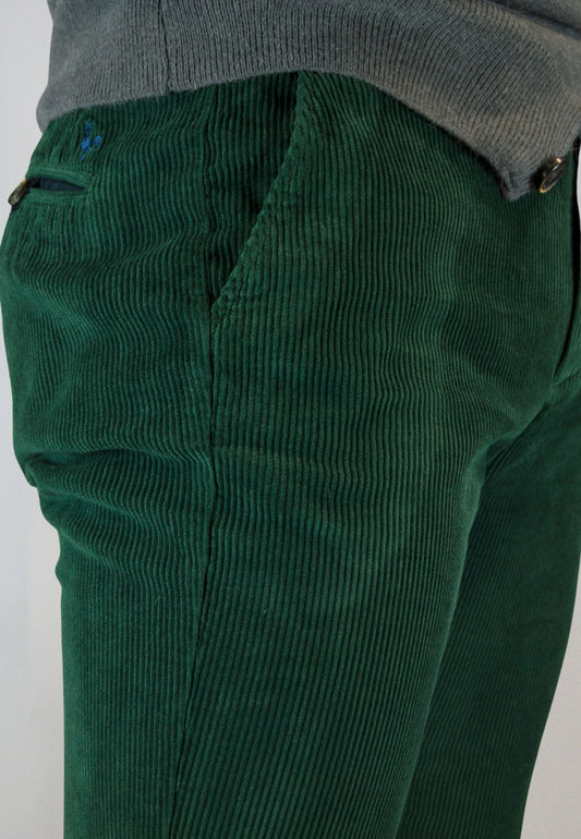 Pantalón chino de pana verde hombre