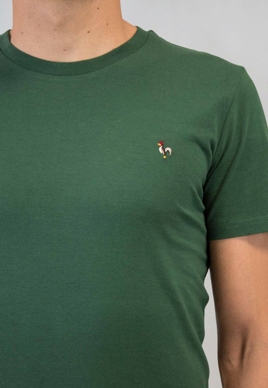 Dark green short-sleeved T-shirt