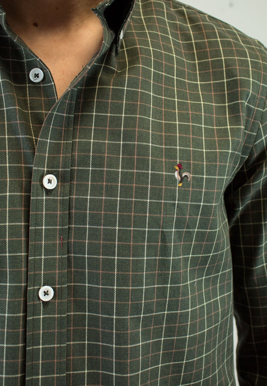 Camisa de cuadro en tonos verdes