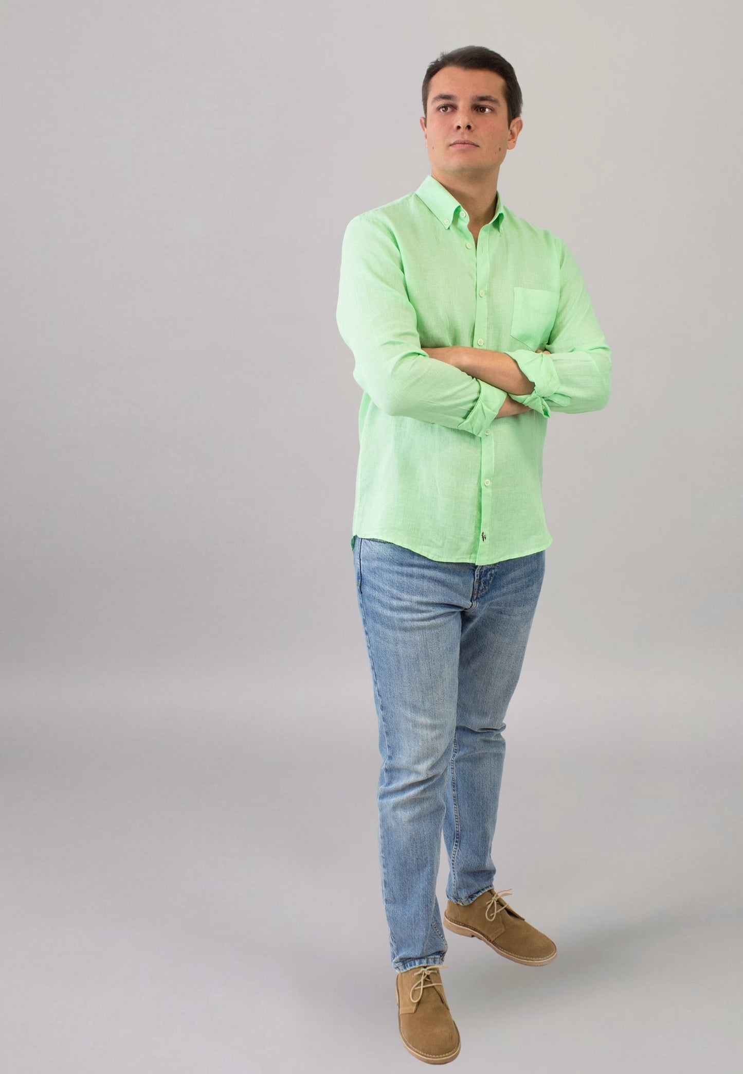 Camisa de lino en lima con bolsillo