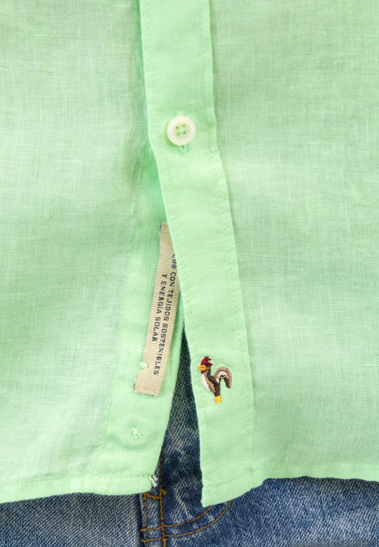 Camisa de lino en lima con bolsillo