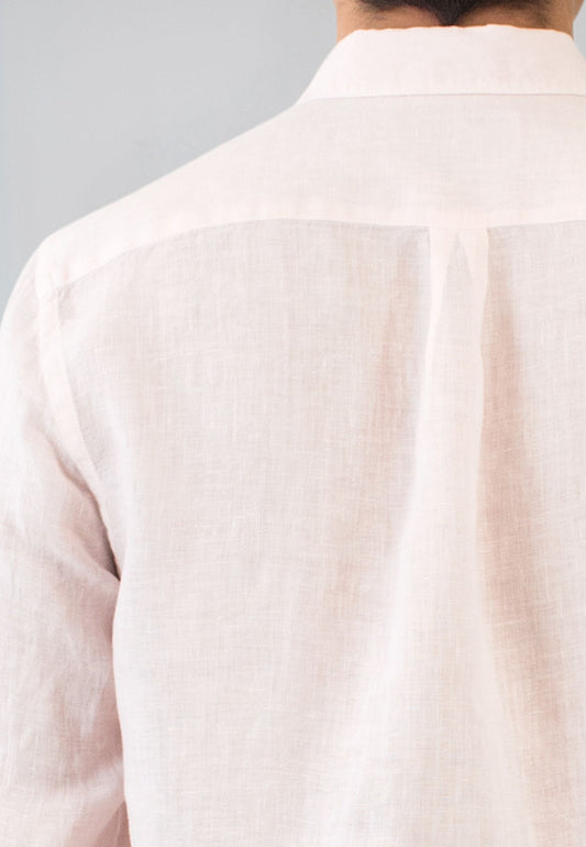 Camisa de lino en rosa