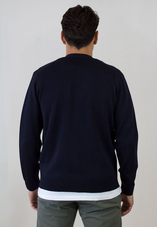 Rebeca azul marino con lana