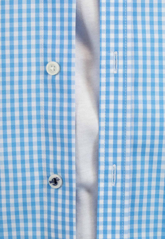 Camisa de cuadros popelín azul