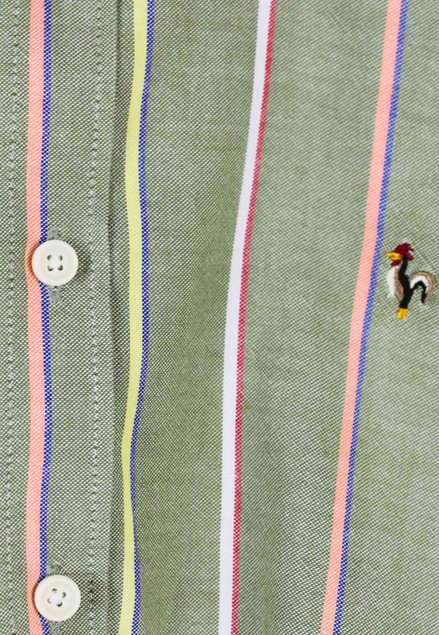 Camisa de rayas verticales multicolor kaki