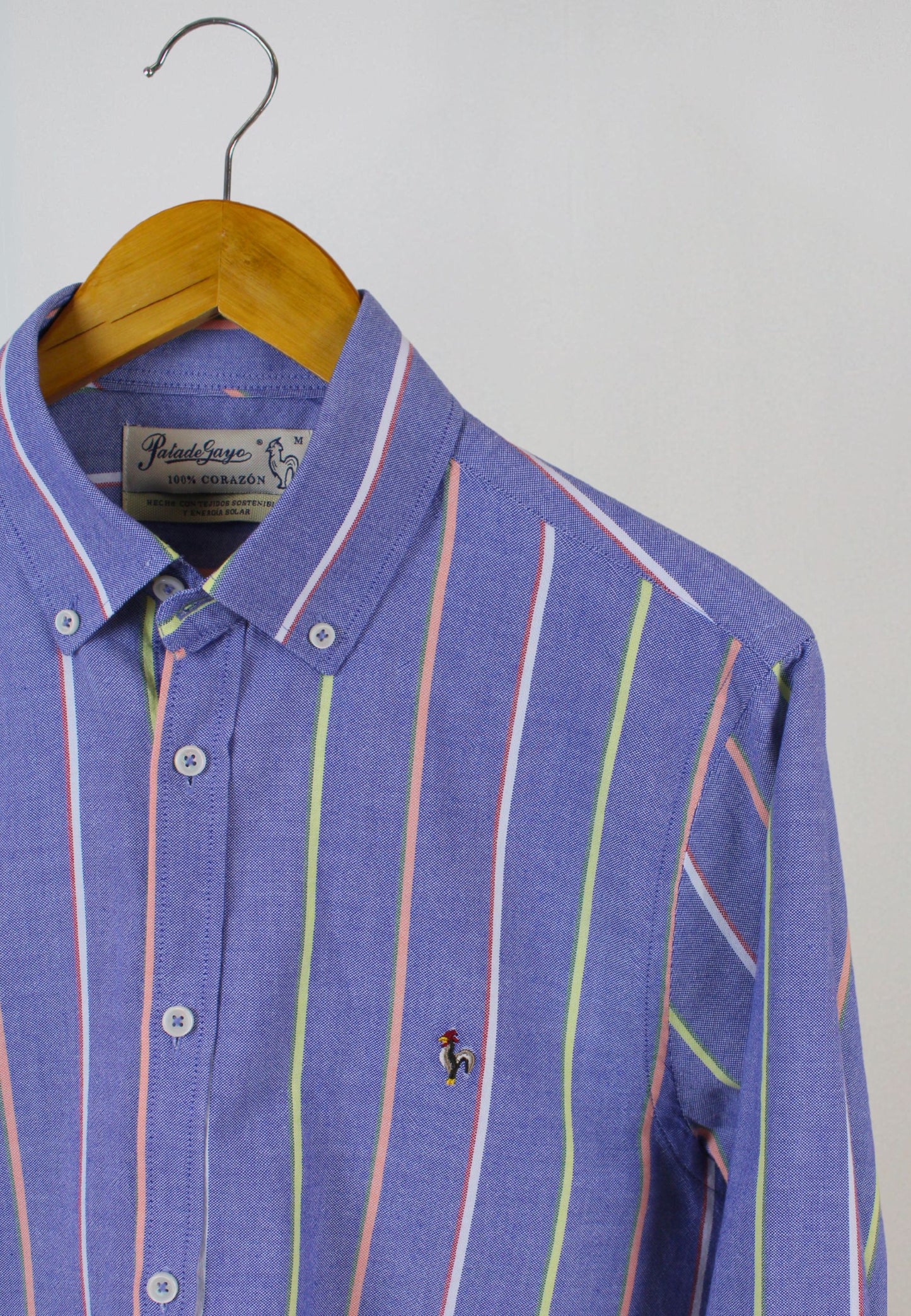 Camisa de rayas verticales multicolor marino