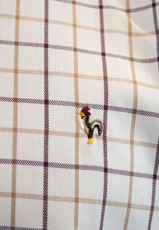 Camisa de cuadro en tonos beige