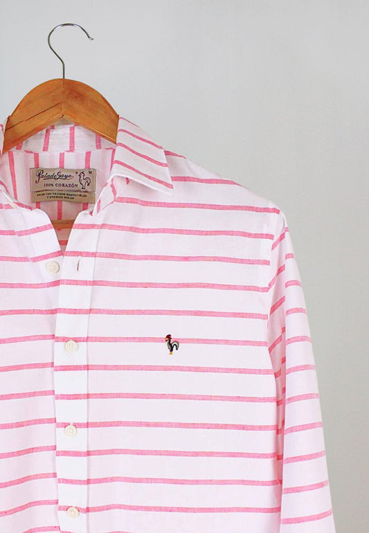 Camisa de rayas rosas horizontales